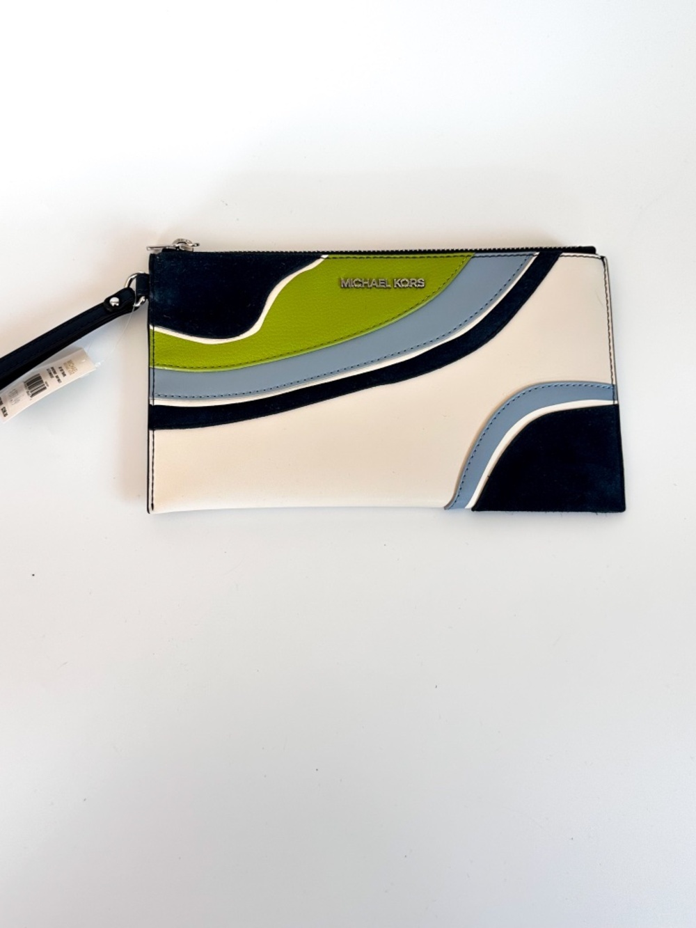 NEW WITH TAG MICHAEL KORS JET SET TRAVEL LARGE CLUTCH WRISTLET LEATHER  GRAPHIC